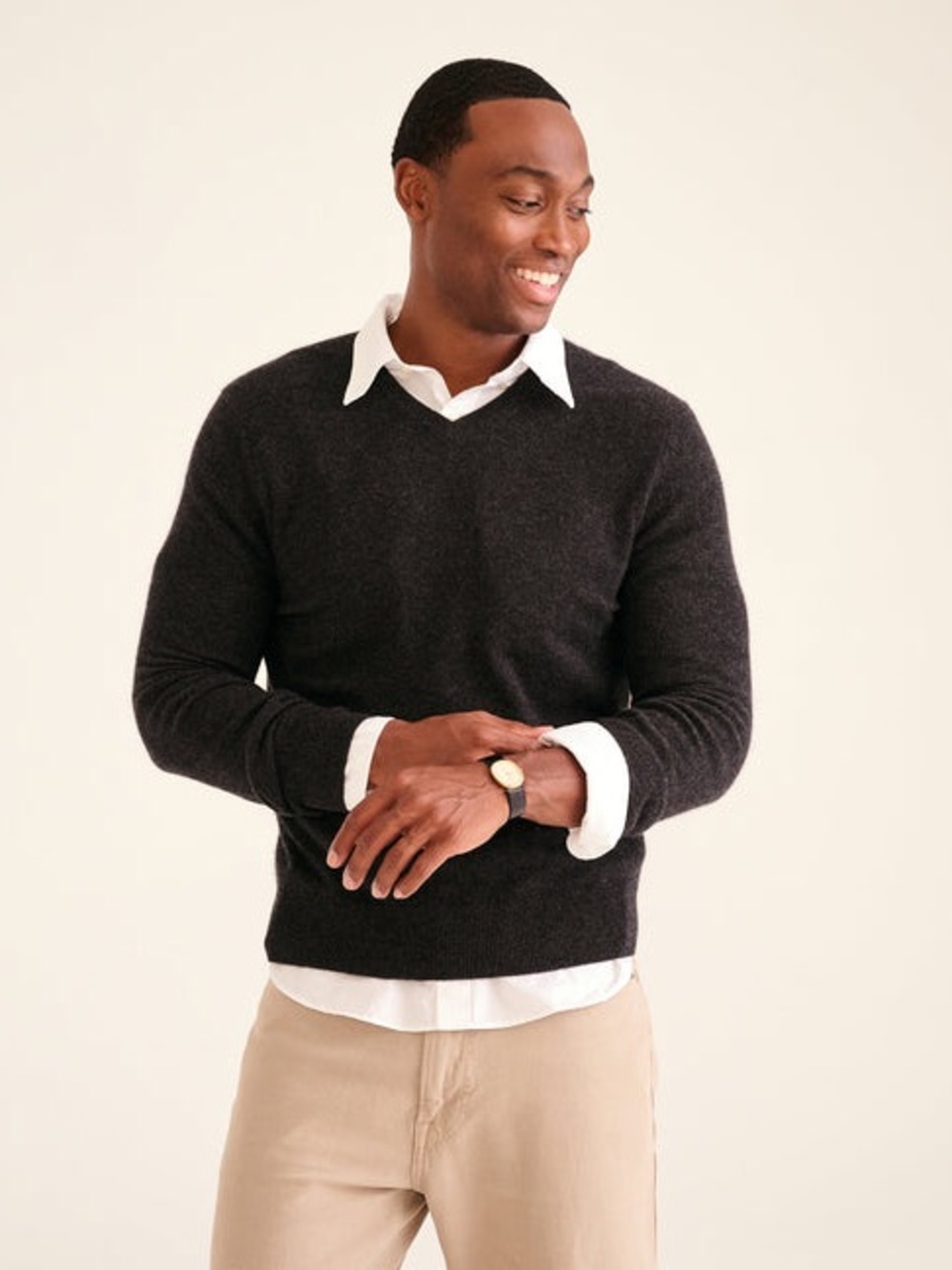 NAADAM smoke gray the original cashmere v neck sweater